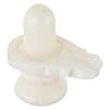 HaridwarDivine White Marble Shivling, Oval Shape, Stone Made, Size  3inch and 100g, Pack of 1 White Marble Shivling in Box