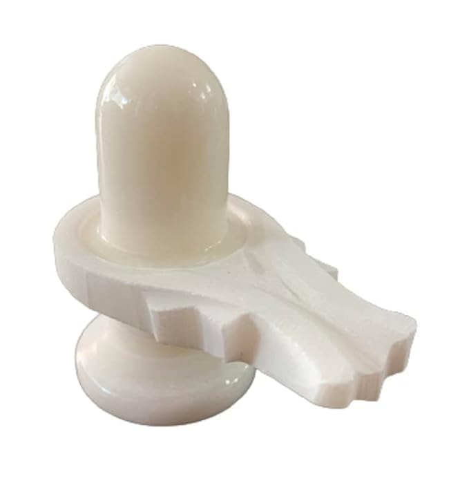 Shivling 1 Kilogram Big Size  White Marble Shivling  Decorative Showpiece for Home Pooja,