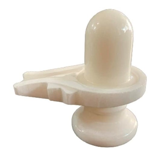 Shivling 1 Kilogram Big Size  White Marble Shivling  Decorative Showpiece for Home Pooja,