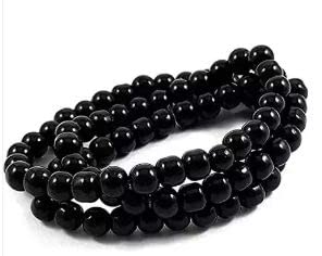 Original Gandaki River Shaligram Mala Black Round Beads Mala from Nepal, Yoga Mala, Earthy Beads