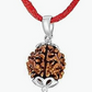 HaridwarDivine 3 Mukhi Rudraksha Pendant/Three Face Rudraksha Pendant Card - Silver Metal Cap (Lab Certified)