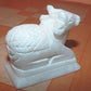 White Marble Stone Shiva Nandi Murti Statue Figurine Idol Sculpture  for Puja Home, Office, Temple, Mandir.