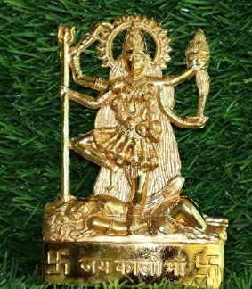 Metal Kali MATA Statue for Home Décor Car Dashboard Mandir Pooja Murti Temple Puja Office Table Showpiece