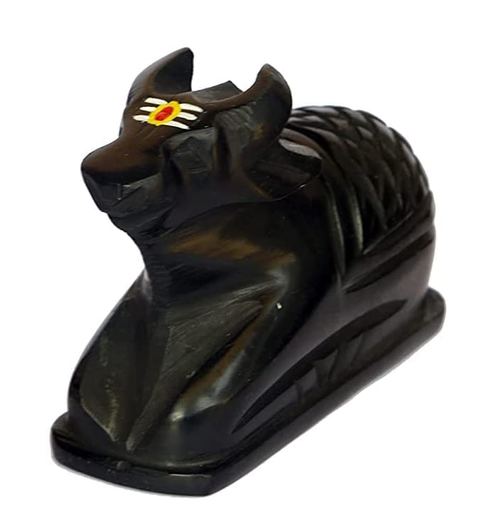 Black Tilak Nandi Maharaj Ji Idol  for Temple, Home Puja,  (Black, Medium)