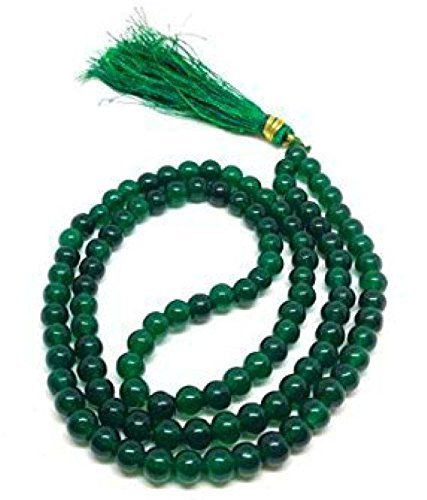 Green Agate Mala Original Healing Gemstone Agate Mala for Yoga Meditation Spiritual Reiki Feng Shui