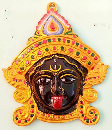 Beautiful Maa Kali Face Murti Idol Statue Sculpture Wall Hanging, Good Luck & Brings Prosperity Decorative Showpiece