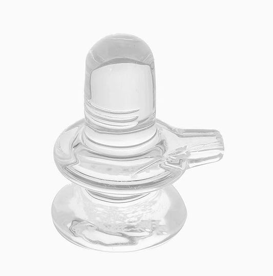 Crystal Sphatik  Shivling Statue, Holy Spiritual Crystal  Shivling for Puja, Office, Home Décor (4.5cm)