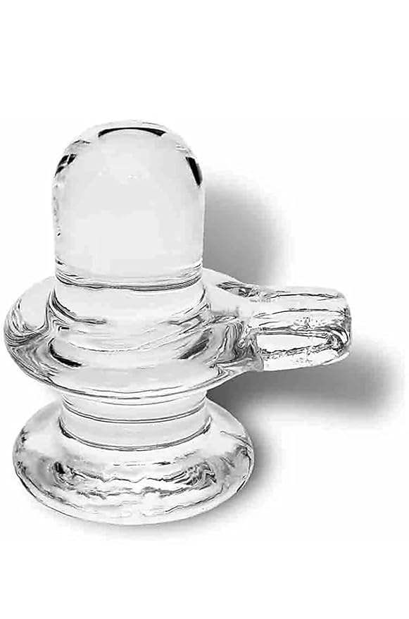 Crystal Sphatik  Shivling Statue, Holy Spiritual Crystal  Shivling for Puja, Office, Home Décor (4.5cm)