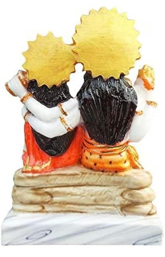 Multicolor Shiv Parivar Family Idol Parvati Shiv Ganesh for Diwali, Temple, Mandir (Marble ),