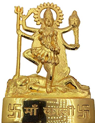 Metal Kali MATA Statue for Home Décor Car Dashboard Mandir Pooja Murti Temple Puja Office Table Showpiece