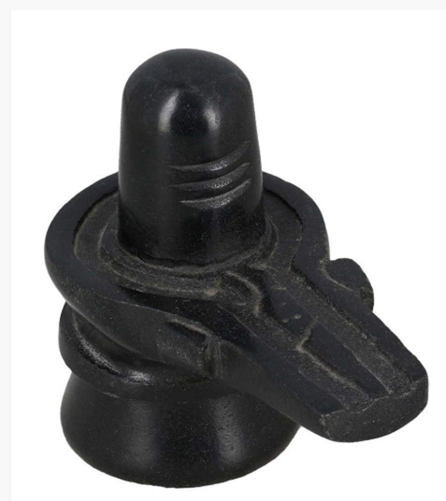 HaridwarDivine Marble Shivling Idol || Lord Shiva Shivalingam 4.5 Inch || Black Stone Shivling for Home Pooja Shivratri Saawan Worship - 500 Gram Medium Size (Marble, Black)