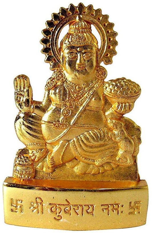 Metal Shree Kuber Idol for Prosperity and Blessings( Golden ,Metal )