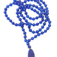 Original Blue Agate Mala  | Hakik Round Beads Hand Knotted Mala (109 Beads) Shani Mantras japa