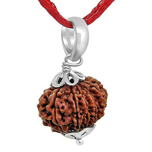 HaridwarDivine 12 Mukhi  Rudraksha Brown Certificate Lab Test & X-ray Report with Silver Capping| Rudraksha Pendant for