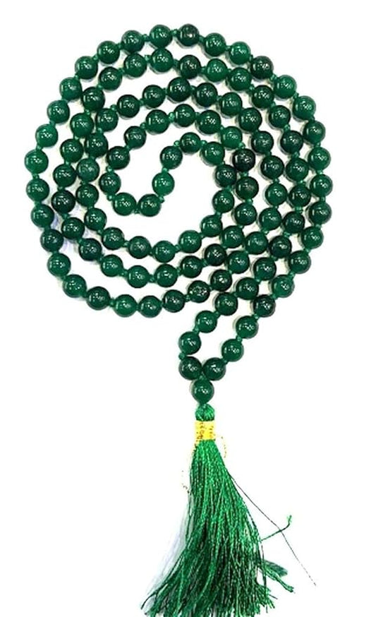 Green Agate Mala Original Healing Gemstone Agate Mala for Yoga Meditation Spiritual Reiki Feng Shui