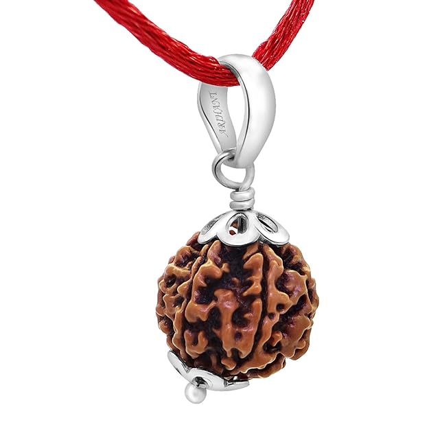 HaridwarDivine 6 Mukhi Rudraksha Pendant Six Faced Nepali Rudraksh Bead Pendant Original & Certified Pendant for men and women