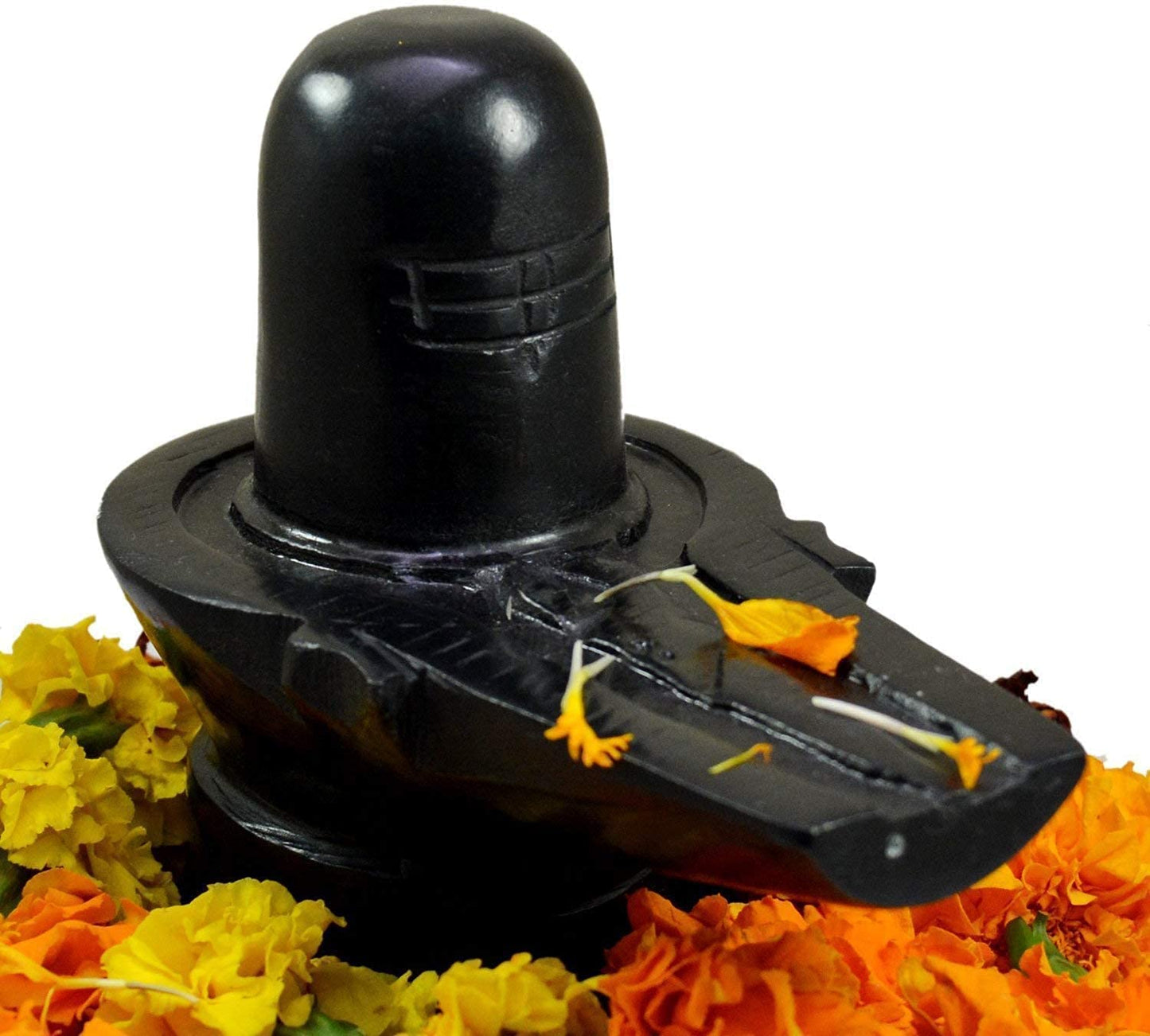 HaridwarDivine Black Marble Shivling, Oval Shape, Marble Made, Size Aprox 8Cm , Pack of 1 Marble Shivling in Box