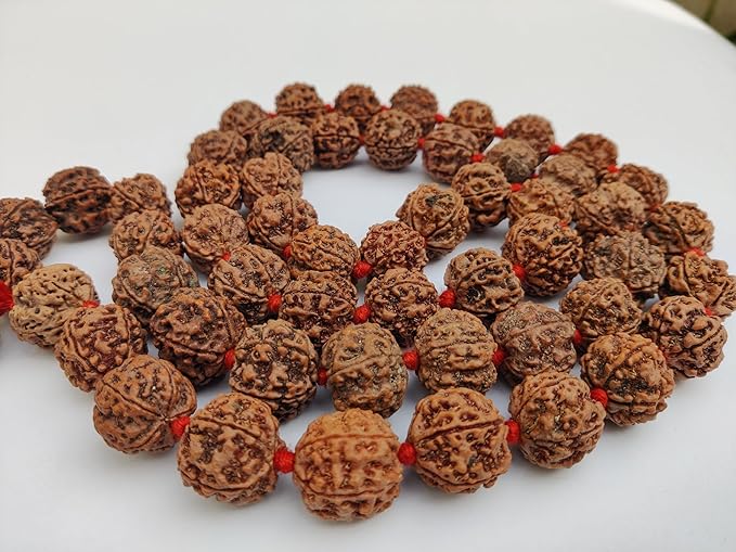 5Mukhi 11mm-13mm  54 Beads Rudraksha Mala Power of Lord Shiva Natural Brown Rudraksha Beads