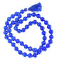 Original Blue Agate Mala  | Hakik Round Beads Hand Knotted Mala (109 Beads) Shani Mantras japa