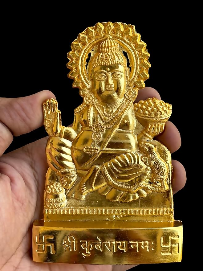 Metal Shree Kuber Idol for Prosperity and Blessings( Golden ,Metal )